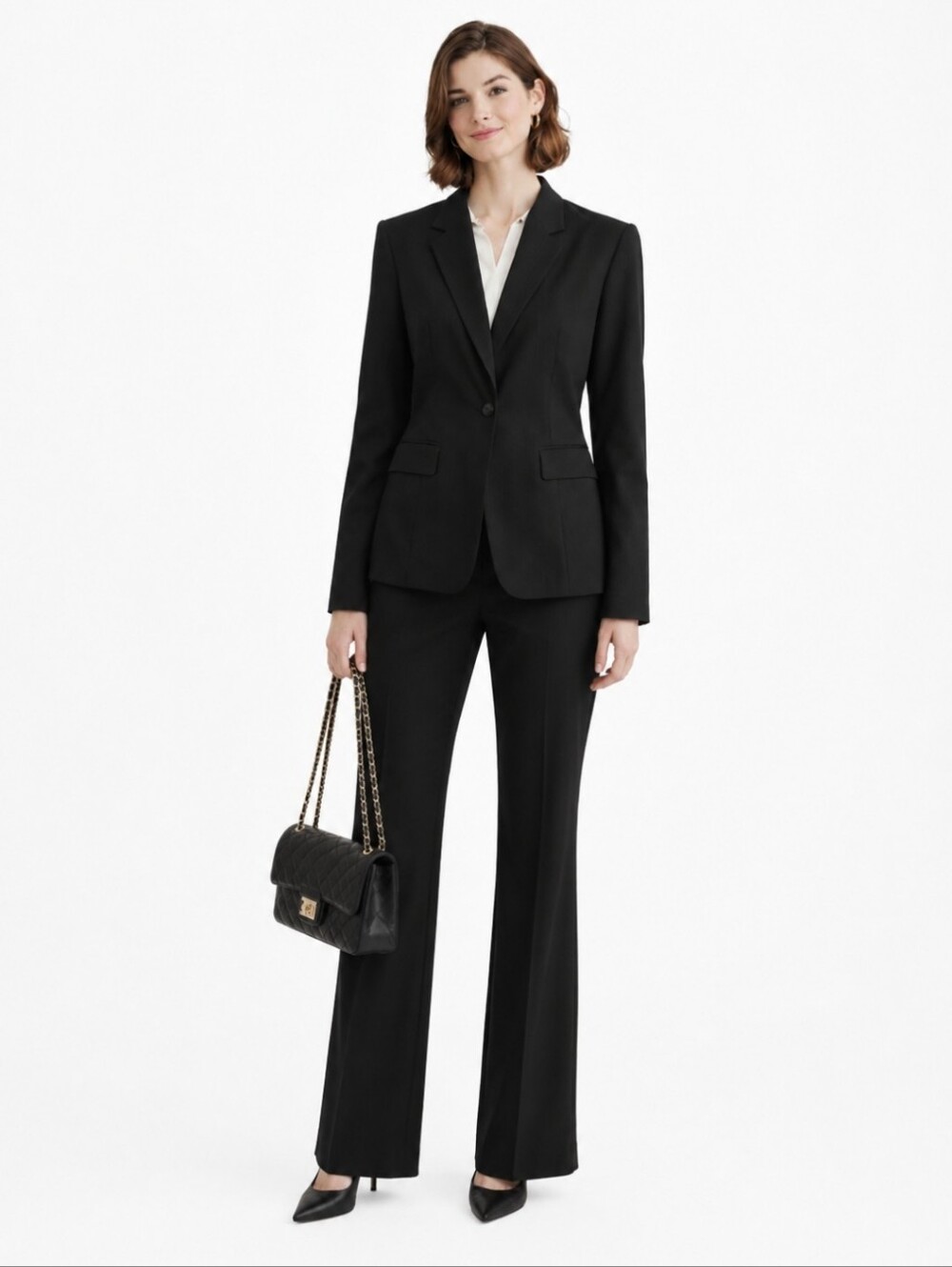 Tahari | Arthur Levine Black PinStriped Petite Blazer